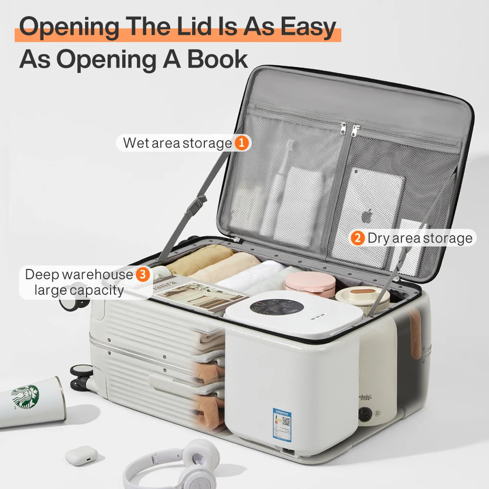 New Aluminum Frame Suitcase with USB Port Boarding