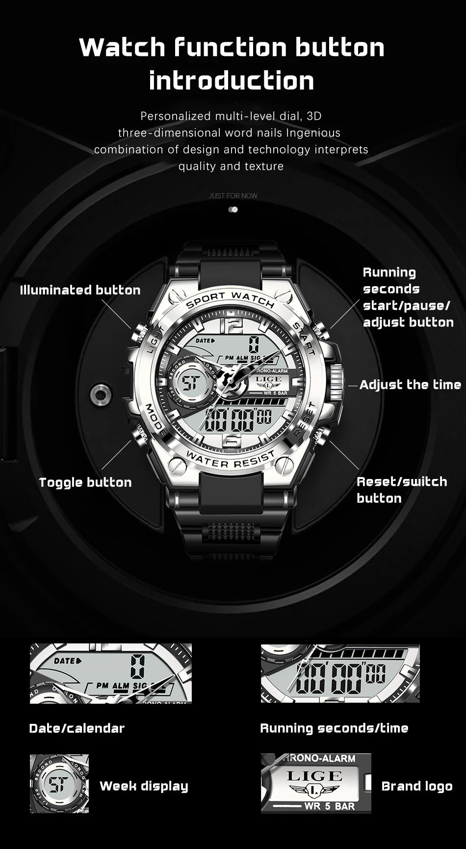 Men Military Watch Digital